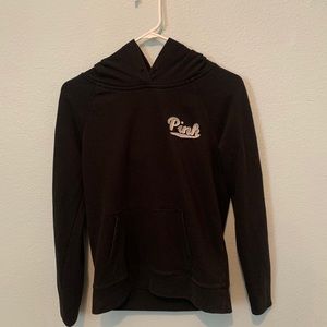 PINK by Victoria Secret Black Embroidered Hoodie